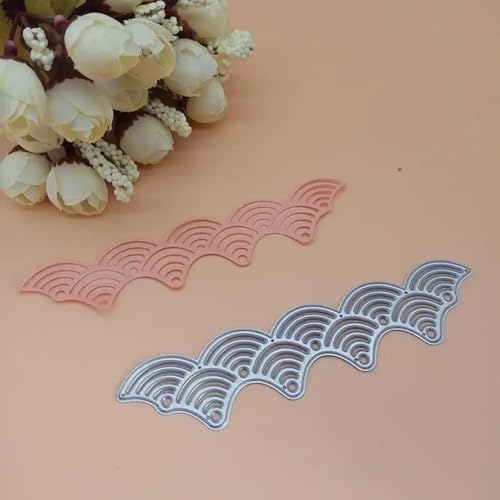 Metallschablone, gewellt, 12,9 x 2,9 cm, für Scrapbooking, Papierkarten, Prägeschablone von HOFALUYUSUN
