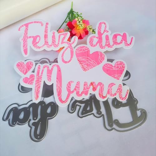 Metallschablone für Prägungen, Scrapbooking, Papieralbum, Geschenkkarten, Prägeschablone, 15,5 x 12 cm, Motiv: spanische Mutter von HOFALUYUSUN