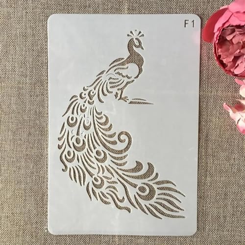 Schablonen zum Basteln, 26 cm Blätter, wiederverwendbare Kunststoffvorlagen für Holz, Wand, Stoff, Leinwand, Möbel, Boden, Stein, Kartenstil D von HOFALUYUSUN