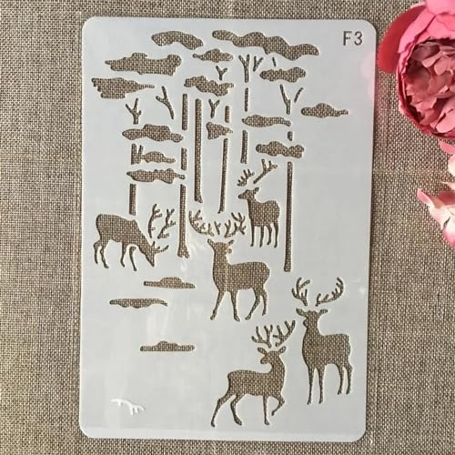 Schablonen zum Basteln, 26 cm Blätter, wiederverwendbare Kunststoffvorlagen für Holz, Wand, Stoff, Leinwand, Möbel, Boden, Stein, Kartenstil H von HOFALUYUSUN