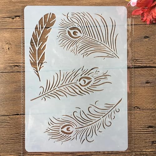 Schablonen zum Basteln, A4, 29 x 21 cm, Blumenlinie, wiederverwendbare Kunststoffvorlagen für Holz, Wand, Stoff, Leinwand, Möbel, Boden, Stein, Kartenstil C von HOFALUYUSUN