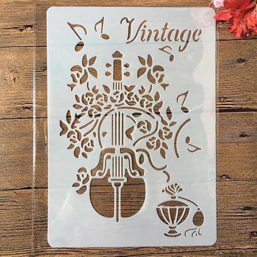 Schablonen zum Basteln, A4, 29 x 21 cm, Blumenlinie, wiederverwendbare Kunststoffvorlagen für Holz, Wand, Stoff, Leinwand, Möbel, Boden, Stein, Kartenstil E von HOFALUYUSUN