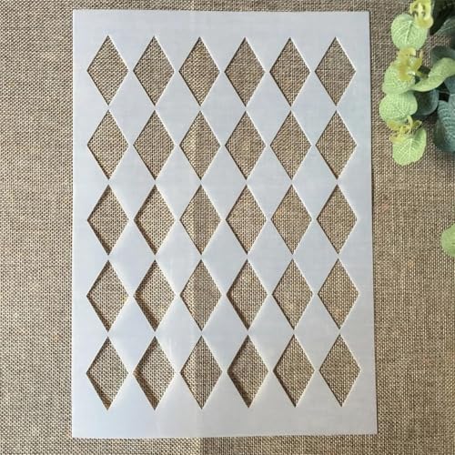 Schablonen zum Basteln, A4, 29 x 21 cm, Linienstruktur, wiederverwendbare Kunststoffvorlagen für Holz, Wand, Stoff, Leinwand, Möbel, Boden, Stein, Kartenstil B von HOFALUYUSUN