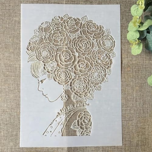 Schablonen zum Basteln, A4, 29 x 21 cm, große Feder, wiederverwendbare Kunststoffvorlagen für Holz, Wand, Stoff, Leinwand, Möbel, Boden, Stein, Kartenstil I von HOFALUYUSUN