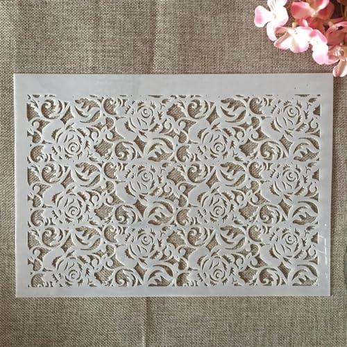 Schablonen zum Malen, A4, 29 cm, hohle Blumenstruktur, wiederverwendbare Schablonen zum Malen auf Holz, Leinwand, Möbelboden, DIY-Kunstbedarf, Dekoration Schablonen zum Malen, A4, 29 cm, hohle Blumenstruktur, wiederverwendbare Schablonen zum Malen auf Holz, Leinwand, Möbelboden, DIY-Kunstbedarf, Dekoration von HOFALUYUSUN