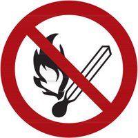 Verbotszeichen Feuer, offenes Licht und Rauchen verboten, Typ: 02400 von Industrial Quality Supplies