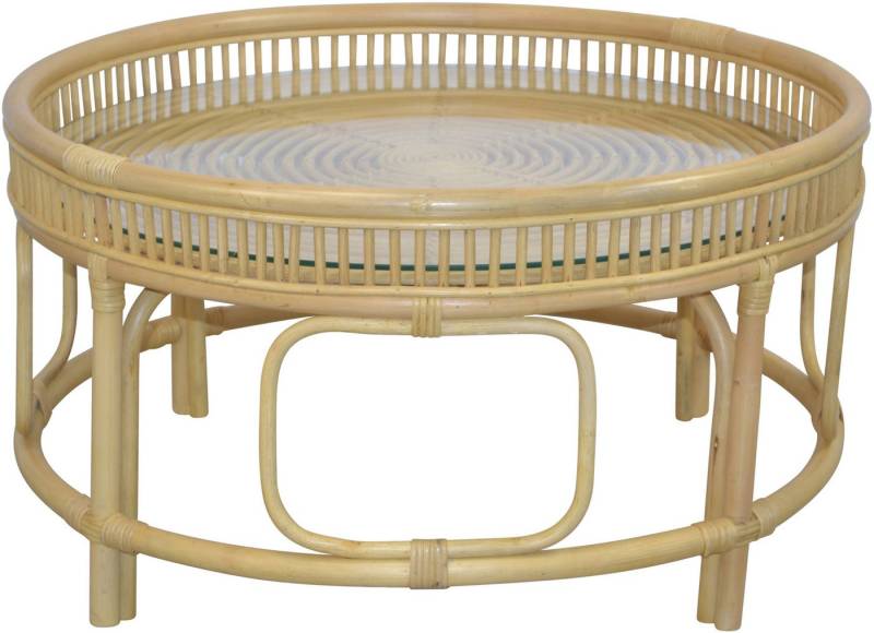 HOFMANN LIVING AND MORE Couchtisch, Rattan-Couchtisch mit oder ohne Glasplatte lieferbar von HOFMANN LIVING AND MORE