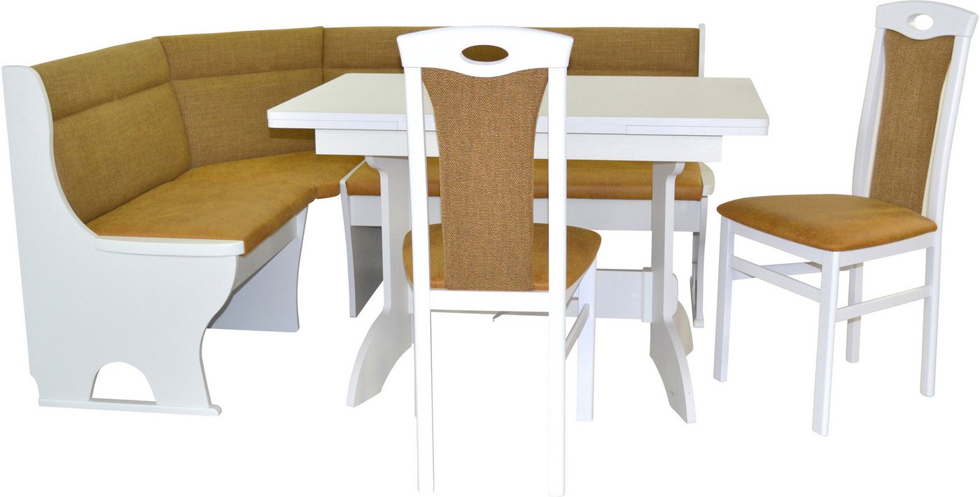 HOFMANN LIVING AND MORE Essgruppe 4tlg. Eckbankgruppe, (Spar-Set, 4-tlg., 4tlg. Eckbankgruppe), Stühle montiert von HOFMANN LIVING AND MORE