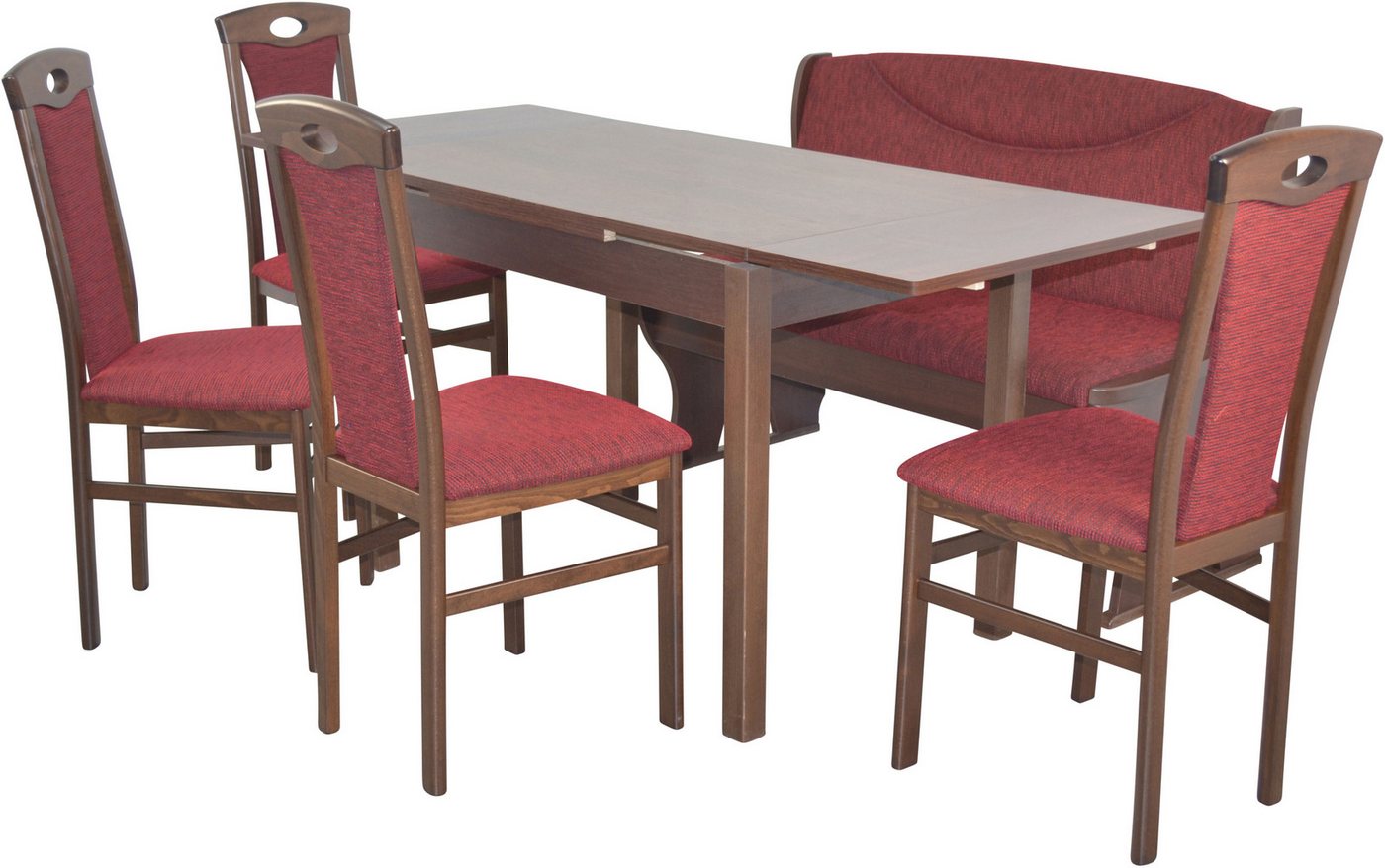 HOFMANN LIVING AND MORE Essgruppe 6tlg. Tischgruppe, (Spar-Set, 6-tlg., 6tlg. Tischgruppe), Stühle montiert von HOFMANN LIVING AND MORE