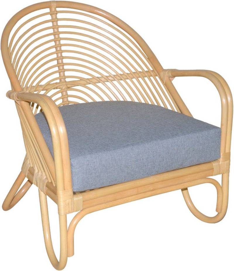 HOFMANN LIVING AND MORE Loungesessel (1-St., Inklusive extra stark gepolsterten Sitzkissen), Handgeflochten von HOFMANN LIVING AND MORE