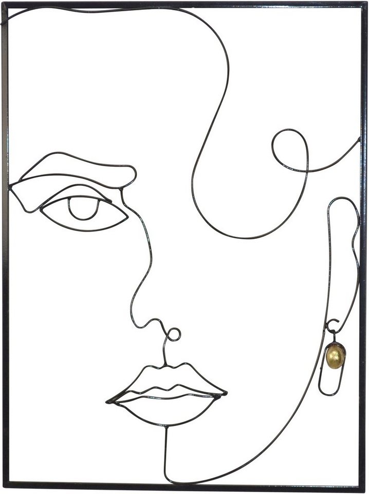 HOFMANN LIVING AND MORE Wanddekoobjekt Wanddekoration (1 St), aus Metall, mit Rahmen von HOFMANN LIVING AND MORE