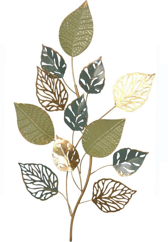 HOFMANN LIVING AND MORE Wanddekoobjekt Wanddekoration (1 St), Zweig mit Blättern, grün von HOFMANN LIVING AND MORE