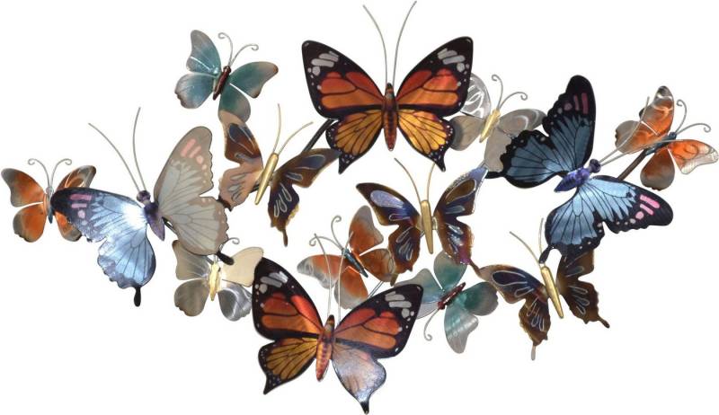 HOFMANN LIVING AND MORE Wanddekoobjekt Wanddekoration (1 St), Bunte Schmetterlinge von HOFMANN LIVING AND MORE