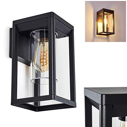 Außenwandleuchte Baoshan, moderne Wandlampe aus Metall/Kunststoff in Schwarz, eckige Wandleuchte/Cube mit E27-Fassungen, Außenleuchte mit Lichteffekt für den Eingangsbereich, ohne Leuchtmittel von HOFSTEIN