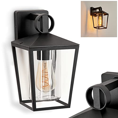 Außenwandleuchte Heinonen, Außenleuchte aus Metall/Glas in Schwarz/Klar, Wandleuchte m. Lichteffekt, Retro Wandlampe, für Terrasse/Hof/Eingangsbereich m. E27-Fassung, ohne Leuchtmittel Außenwandleuchte Heinonen, Außenleuchte aus Metall/Glas in Schwarz/Klar, Wandleuchte m. Lichteffekt, Retro Wandlampe, für Terrasse/Hof/Eingangsbereich m. E27-Fassung, ohne Leuchtmittel von HOFSTEIN