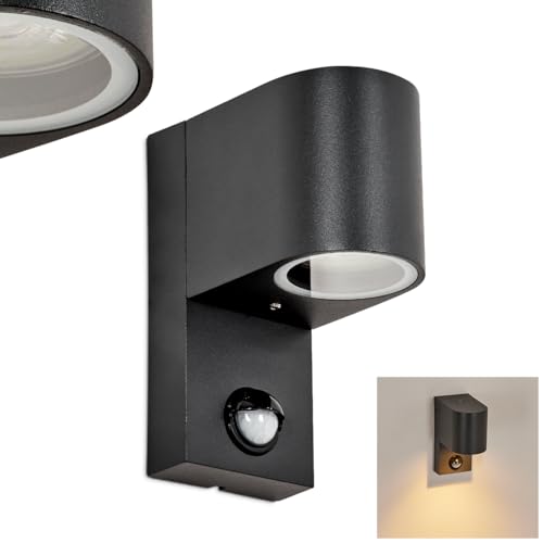 Außenwandleuchte Kingstown, Außenwandlampe mit Bewegungsmelder aus Aluguss/Glas in Anthrazit/Klar, moderne Leuchte mit Lichteffekt für Garten, Terrasse, Hof, 1 x GU10, ohne Leuchtmittel, IP44 Außenwandleuchte Kingstown, Außenwandlampe mit Bewegungsmelder aus Aluguss/Glas in Anthrazit/Klar, moderne Leuchte mit Lichteffekt für Garten, Terrasse, Hof, 1 x GU10, ohne Leuchtmittel, IP44 von HOFSTEIN