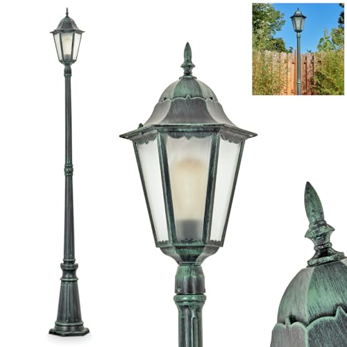 Außenwegeleuchte Hongkong, Wegeleuchte aus Metall/Glas in Schwarz-Grün/Milchglas, Stehleuchte in antikem Look, Höhe 206 cm, Gartenbeleuchtung IP44, 1 x E27, ohne Leuchtmittel Außenwegeleuchte Hongkong, Wegeleuchte aus Metall/Glas in Schwarz-Grün/Milchglas, Stehleuchte in antikem Look, Höhe 206 cm, Gartenbeleuchtung IP44, 1 x E27, ohne Leuchtmittel von HOFSTEIN