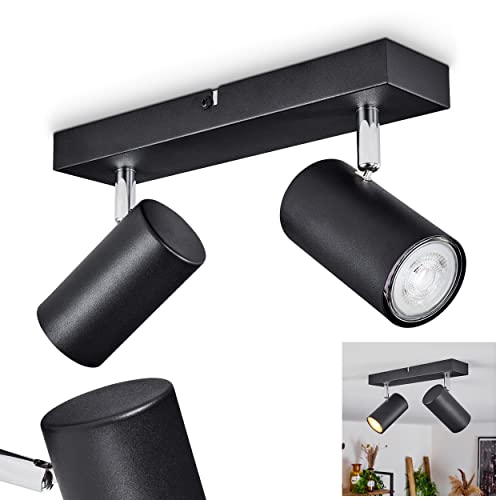 Deckenleuchte Javel, moderne Deckenlampe aus Metall in Schwarz/Chromfarben, Spot mit verstellbaren Strahlern, 2-flammig, 2 x GU10, ohne Leuchtmittel Deckenleuchte Javel, moderne Deckenlampe aus Metall in Schwarz/Chromfarben, Spot mit verstellbaren Strahlern, 2-flammig, 2 x GU10, ohne Leuchtmittel von HOFSTEIN