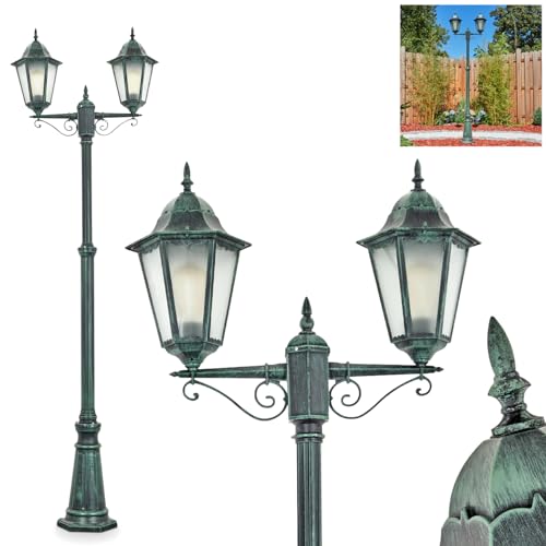 HOFSTEIN Außenwegeleuchte Hongkong, Wegeleuchte aus Metall/Glas in Schwarz-Grün/Milchglas Kandelaber in antikem Look, Höhe max. 245 cm, Gartenbeleuchtung IP44, 2 x E27, ohne Leuchtmittel HOFSTEIN Außenwegeleuchte Hongkong, Wegeleuchte aus Metall/Glas in Schwarz-Grün/Milchglas Kandelaber in antikem Look, Höhe max. 245 cm, Gartenbeleuchtung IP44, 2 x E27, ohne Leuchtmittel von HOFSTEIN