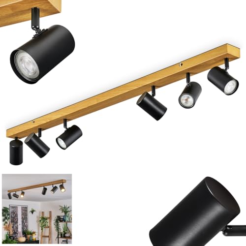 HOFSTEIN Deckenleuchte Gesteira, 6-flammige Deckenlampe aus Metall in Holzoptik/Schwarz, Leuchte im modernen Design mit verstellbaren Schirmen, GU10, Esszimmer, Wohnzimmer, Küche, Schlafzimmer, Flur HOFSTEIN Deckenleuchte Gesteira, 6-flammige Deckenlampe aus Metall in Holzoptik/Schwarz, Leuchte im modernen Design mit verstellbaren Schirmen, GU10, Esszimmer, Wohnzimmer, Küche, Schlafzimmer, Flur von HOFSTEIN