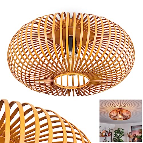 Deckenleuchte Oravi, runde Deckenlampe aus Metall in Ockerfarben, Retro-Leuchte mit Lichteffekt durch Gitter-Optik, Ø 40,5 cm, 1-flammig, E27-Fassung. ohne Leuchtmittel Deckenleuchte Oravi, runde Deckenlampe aus Metall in Ockerfarben, Retro-Leuchte mit Lichteffekt durch Gitter-Optik, Ø 40,5 cm, 1-flammig, E27-Fassung. ohne Leuchtmittel von HOFSTEIN