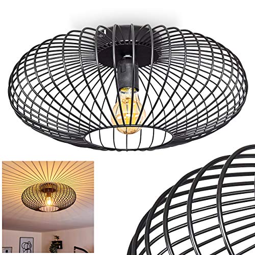 HOFSTEIN Deckenleuchte Wemude, Deckenlampe aus Metall in Schwarz - Moderne Wohnzimmer Lampe- Vintage Schlafzimmer Leuchte - 1-flammige Rasterleuchte schwarzem Metall - E27-Fassung - Durchmesser 40 cm HOFSTEIN Deckenleuchte Wemude, Deckenlampe aus Metall in Schwarz - Moderne Wohnzimmer Lampe- Vintage Schlafzimmer Leuchte - 1-flammige Rasterleuchte schwarzem Metall - E27-Fassung - Durchmesser 40 cm von HOFSTEIN