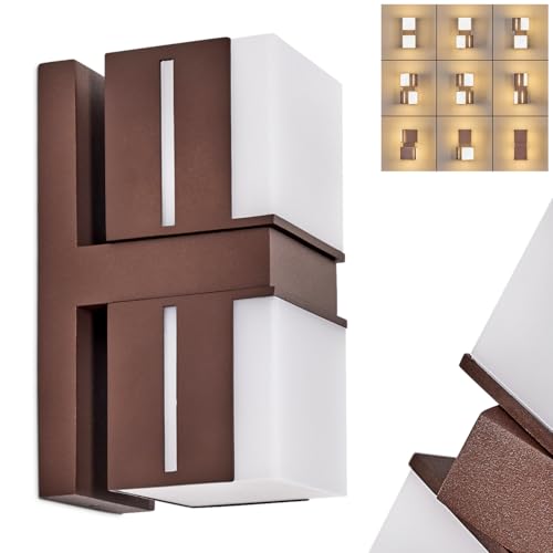 HOFSTEIN LED Außenwandleuchte Swanek, Außenwandlampe aus Metall/Kunststoff in Rostfarben/Weiß, verstellbare Wandleuchte außen im modernen Design für Garten, Hof, Außenbereich, Terrasse, IP54 HOFSTEIN LED Außenwandleuchte Swanek, Außenwandlampe aus Metall/Kunststoff in Rostfarben/Weiß, verstellbare Wandleuchte außen im modernen Design für Garten, Hof, Außenbereich, Terrasse, IP54 von HOFSTEIN