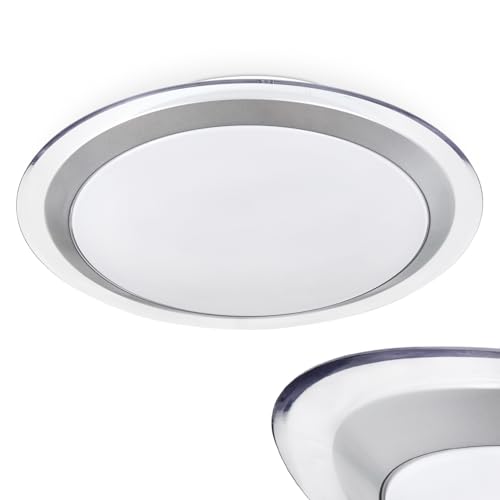 HOFSTEIN LED Deckenleuchte Calen, runde Deckenlampe aus Metall/Kunststoff in Weiß, Leuchte im modernen Design (Ø Schirm 33,5 cm), 18 Watt, 2000 Lumen, 3000 Kelvin, Esszimmer, Wohnzimmer, Küche, Flur von HOFSTEIN