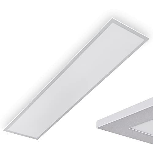 HOFSTEIN LED Deckenpanel Nexo, modernens Panel aus Metall/Kunststoff in Weiß, flache Deckenleuchte, Länge 120 cm, LED 22 Watt, 1650 Lumen, 3000 Kelvin von HOFSTEIN