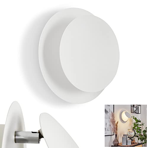 HOFSTEIN LED Wandleuchte Sanguedo, Wandlampe aus Metall in Weiß/Chromfarben, verstellbare LED Leuchte mit tollen Lichteffekten, 1-flammig, 1 x LED 6 Watt, 430 Lumen, 3000 Kelvin von HOFSTEIN