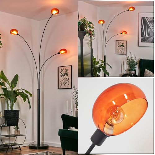 HOFSTEIN Stehleuchte Nikkala, Stehlampe aus Metall in Schwarz/Orange mit Marmorfuß, verstellbare Leuchte im Retro/Vintage-Design, Schalter am Gehäuse, E14, Wohnzimmer, Schlafzimmer, Büro HOFSTEIN Stehleuchte Nikkala, Stehlampe aus Metall in Schwarz/Orange mit Marmorfuß, verstellbare Leuchte im Retro/Vintage-Design, Schalter am Gehäuse, E14, Wohnzimmer, Schlafzimmer, Büro von HOFSTEIN
