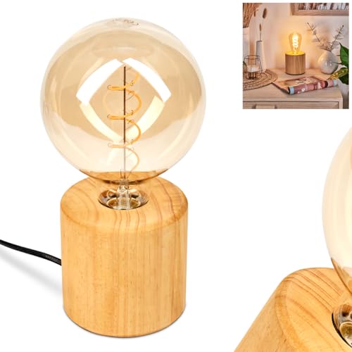 HOFSTEIN Tischleuchte Argea, Tischlampe aus Holz in Naturfarben/Schwarz, Leuchte im skandinavischen/Boho Design mit Schalter am Kabel, E27, Wohnzimmer, Schlafzimmer, Flur, Büro, Esszimmer HOFSTEIN Tischleuchte Argea, Tischlampe aus Holz in Naturfarben/Schwarz, Leuchte im skandinavischen/Boho Design mit Schalter am Kabel, E27, Wohnzimmer, Schlafzimmer, Flur, Büro, Esszimmer von HOFSTEIN