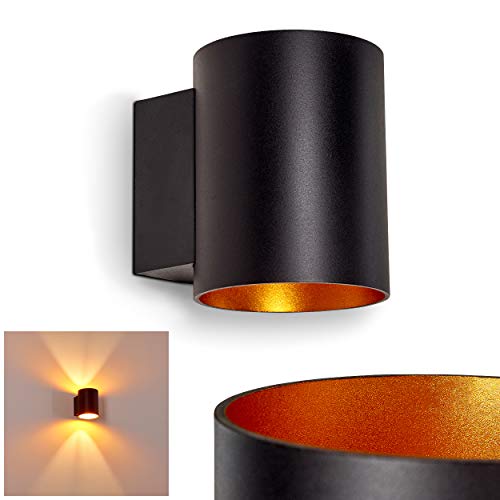 HOFSTEIN Wandlampe Letsbo aus Metall in Schwarz/Gold, moderne Wandleuchte mit Lichteffekt, 1 x G9-Fassung, Innenwandleuchte mit Up & Down-Effekt, ohne Leuchtmittel von HOFSTEIN