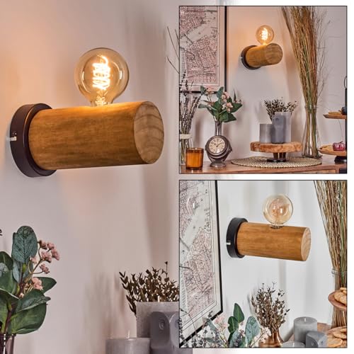 HOFSTEIN Wandleuchte Argea, Wandlampe aus Metall/Holz in Grau/Naturfarben, moderne Leuchte im Vintage/Industrial-Design mit Holzbalken, E27, Wohnzimmer, Schlafzimmer, Küche, Flur, Treppenhaus HOFSTEIN Wandleuchte Argea, Wandlampe aus Metall/Holz in Grau/Naturfarben, moderne Leuchte im Vintage/Industrial-Design mit Holzbalken, E27, Wohnzimmer, Schlafzimmer, Küche, Flur, Treppenhaus von HOFSTEIN