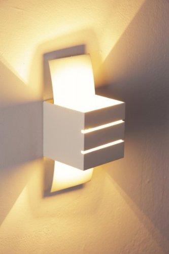 Wandleuchte Baku, Wandlampe aus Metall in Weiß, Wandspot 1-flammig, 1 x G9, Wandstrahler mit Up&Down-Effekt, ohne Leuchtmittel von HOFSTEIN