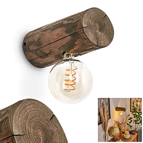 Wandleuchte Canedo, Wandlampe aus Holz in Natur/Dunkelbraun, 1-flammig, 1 x E27, ohne Leuchtmittel, Moderne Leselampe im Skandinavischen Style von HOFSTEIN