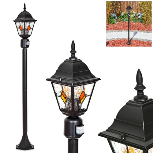 HOFSTEIN Wegeleuchte Naofe, Außenwegeleuchte mit Bewegungsmelder aus Metall/Glas in Schwarz/Klar/Orange, Wegelampe Antik/Landhaus/Vintage/Design für Garten, Außenbereich, Hof, 116 cm, E27, IP44 HOFSTEIN Wegeleuchte Naofe, Außenwegeleuchte mit Bewegungsmelder aus Metall/Glas in Schwarz/Klar/Orange, Wegelampe Antik/Landhaus/Vintage/Design für Garten, Außenbereich, Hof, 116 cm, E27, IP44 von HOFSTEIN