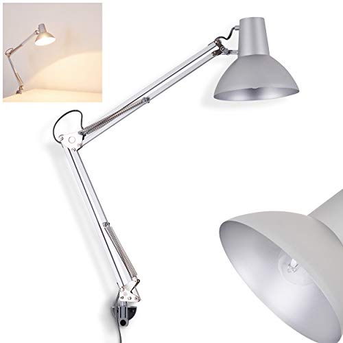 Klemmleuchte Rodez, flexibel verstellbare Tischlampe aus Metall in Grau, 1 x E27, verstellbare Schreibtischleuchte zum Anklemmen an Tische und Regale, mit An-/Ausschalter am Gehäuse, ohne Leuchtmittel Klemmleuchte Rodez, flexibel verstellbare Tischlampe aus Metall in Grau, 1 x E27, verstellbare Schreibtischleuchte zum Anklemmen an Tische und Regale, mit An-/Ausschalter am Gehäuse, ohne Leuchtmittel von HOFSTEIN