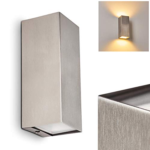 LED Außenwandleuchte Bogachiel, moderne Wandlampe aus Metall in Stahl gebürstet, Außenleuchte m. 11 Watt, 600 Lumen, 3000 Kelvin, Wandleuchte m. Up&Down Effekt für Terrasse/Hof/Haustür, IP44 LED Außenwandleuchte Bogachiel, moderne Wandlampe aus Metall in Stahl gebürstet, Außenleuchte m. 11 Watt, 600 Lumen, 3000 Kelvin, Wandleuchte m. Up&Down Effekt für Terrasse/Hof/Haustür, IP44 von HOFSTEIN