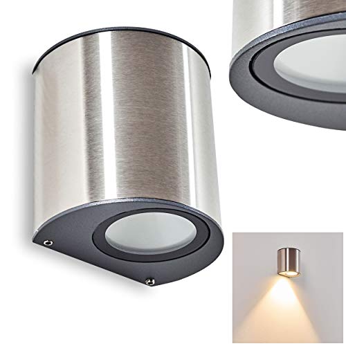 LED Außenwandleuchte Vano, Wandlampe aus Metall/Glas in Edelstahl, 6 Watt, 600 Lumen, Lichtfarbe 3000 Kelvin, Wandleuchte mit Lichteffekt für Terrasse/Hof/Haustür, IP44 LED Außenwandleuchte Vano, Wandlampe aus Metall/Glas in Edelstahl, 6 Watt, 600 Lumen, Lichtfarbe 3000 Kelvin, Wandleuchte mit Lichteffekt für Terrasse/Hof/Haustür, IP44 von HOFSTEIN