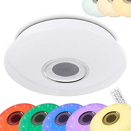 HOFSTEIN LED Deckenleuchte Hemlo inkl. RGB Farbwechsler und Bluetooth Lautsprecher von HOFSTEIN