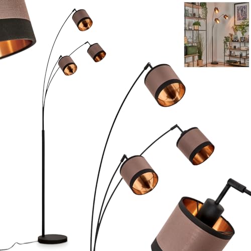 Stehleuchte Lohobe, moderne Stehlampe aus Metall/Stoff in Schwarz/Messingfarben, Standlampe mit verstellbaren Stoffschirmen und Fußsschaler am Kabel, Höhe max. 108 cm, 3 x E14, ohne Leuchtmittel Stehleuchte Lohobe, moderne Stehlampe aus Metall/Stoff in Schwarz/Messingfarben, Standlampe mit verstellbaren Stoffschirmen und Fußsschaler am Kabel, Höhe max. 108 cm, 3 x E14, ohne Leuchtmittel von HOFSTEIN