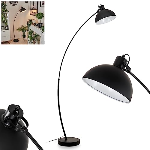 Stehleuchte Recife, moderne Stehlampe aus Metall in Schwarz/Weiß, Standlampe mit verstellbarem Schirm (Ø 25 cm) und Fußschalter am Kabel, Höhe max. 160 cm, 1 x E27, ohne Leuchtmittel von HOFSTEIN