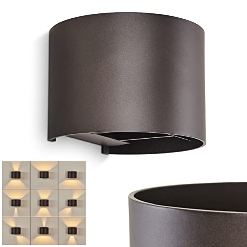 Wandleuchte Badajoz, moderne Wandlampe aus Metall in Braun, runde Leuchte mit verschiedenen Lichteffekten durch verstellbaren Schirm, Up & Down Leuchte, 1-flammig, 1 x G9, ohne Leuchtmittel Wandleuchte Badajoz, moderne Wandlampe aus Metall in Braun, runde Leuchte mit verschiedenen Lichteffekten durch verstellbaren Schirm, Up & Down Leuchte, 1-flammig, 1 x G9, ohne Leuchtmittel von HOFSTEIN