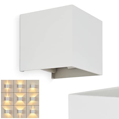 HOFSTEIN Wandleuchte Badajoz, moderne Wandlampe aus Metall in Weiß, eckige Leuchte mit verschiedenen Lichteffekten durch verstellbaren Schirm, Up & Down Leuchte, 1-flammig, 1 x G9, ohne Leuchtmittel HOFSTEIN Wandleuchte Badajoz, moderne Wandlampe aus Metall in Weiß, eckige Leuchte mit verschiedenen Lichteffekten durch verstellbaren Schirm, Up & Down Leuchte, 1-flammig, 1 x G9, ohne Leuchtmittel von HOFSTEIN