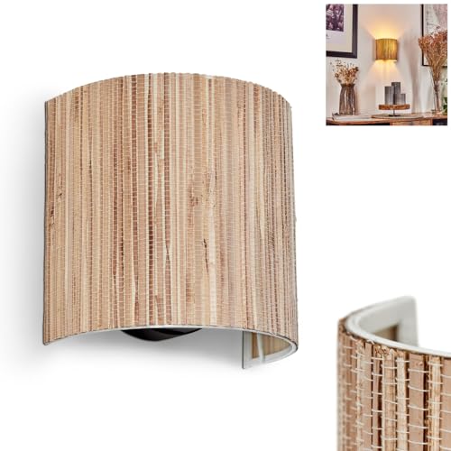 Wandleuchte Bongal, moderne Wandlampe aus Metall/Seegras in Schwarz/Natur, Leuchte im Boho-Design mit tollem Up&Down Lichteffekt, 1-flammig, 1 x E27, ohne Leuchtmittel Wandleuchte Bongal, moderne Wandlampe aus Metall/Seegras in Schwarz/Natur, Leuchte im Boho-Design mit tollem Up&Down Lichteffekt, 1-flammig, 1 x E27, ohne Leuchtmittel von HOFSTEIN