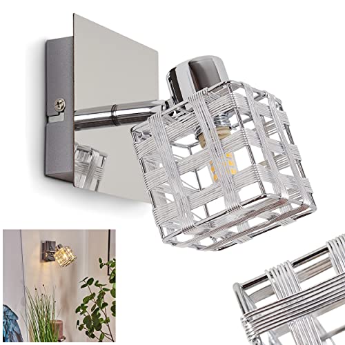 Wandleuchte Desrue, Wandlampe aus Metall/Glas in Silberfarben/Chromfarben, Leuchte im modernen Design mit verstellbarem Schirm aus Echtglas, 1-flg, G9, mit Lichteffekt an der Wand, ohne Leuchtmittel Wandleuchte Desrue, Wandlampe aus Metall/Glas in Silberfarben/Chromfarben, Leuchte im modernen Design mit verstellbarem Schirm aus Echtglas, 1-flg, G9, mit Lichteffekt an der Wand, ohne Leuchtmittel von HOFSTEIN