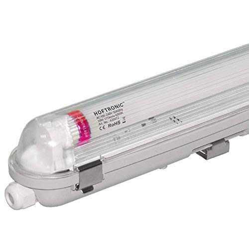 HOFTRONIC - 10er LED-Feuchtraumleuchte 150 cm 6000K Kaltweiß 30W 5250lm 175lm/W Flimmerfrei Verlinkbar T8 Werkstattlampe IP65 Wasserfest Wannenleuchte Leuchte für Garage Keller Bad Büro Warenhaus von HOFTRONIC