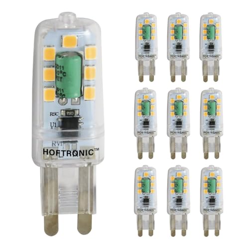 HOFTRONIC 10x G9 LED Leuchtmittel - 2,2 Watt 200 Lumen - 6500K Tageslichtweiß - 230V - Ersetzt 22 Watt - T4 Halogen - G9 LED Glühbirnen - G9 Fassung leuchten von HOFTRONIC