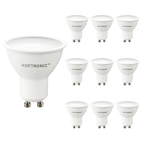 HOFTRONIC - 10x GU10 LED Spot - 4,5 Watt 400 Lumen - 110° Abstrahlwinkel - 4000K Neutralweiß - Dimmbar - LED-Reflektor - Ersetzt 50 Watt - GU10 Lampen - GU10 Fassung Strahler von HOFTRONIC